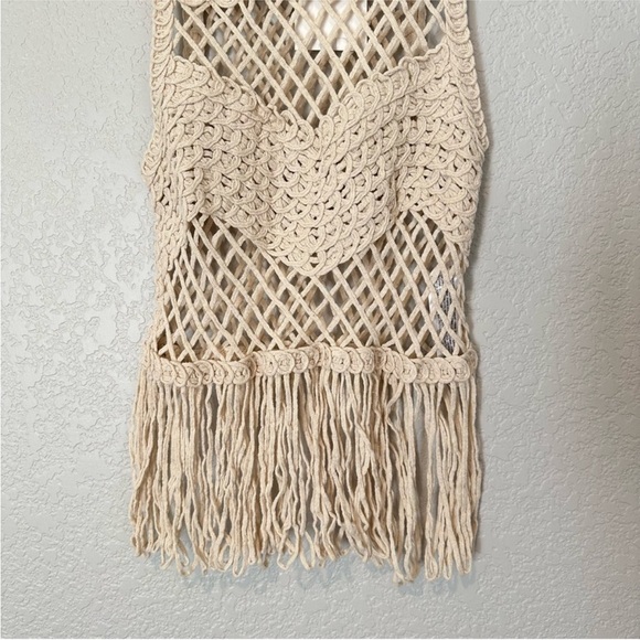 Zara limited edition crochet cotton fringed top - Picture 5 of 11